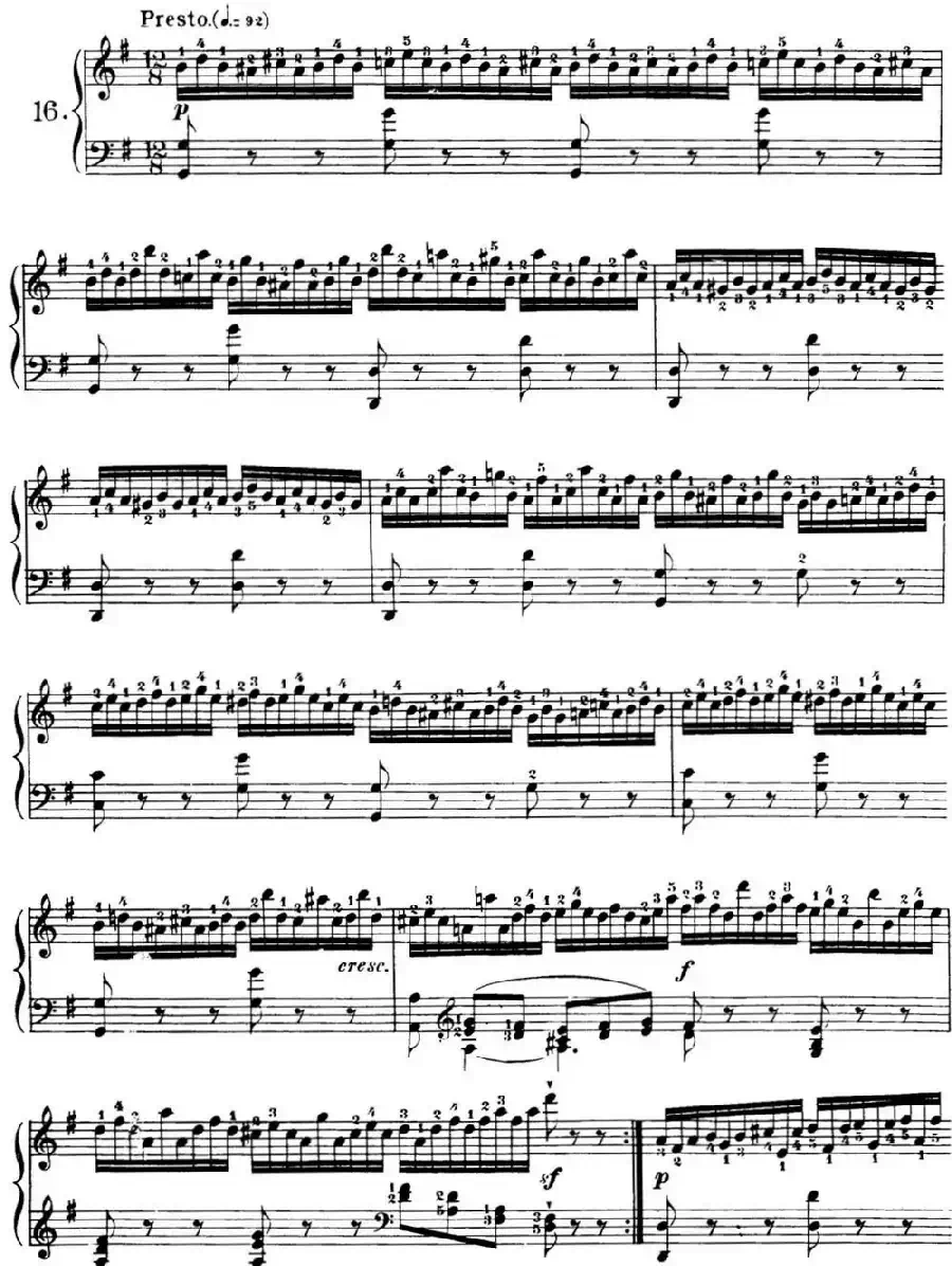 40首车尔尼Op.299钢琴快速练习曲（NO.16）