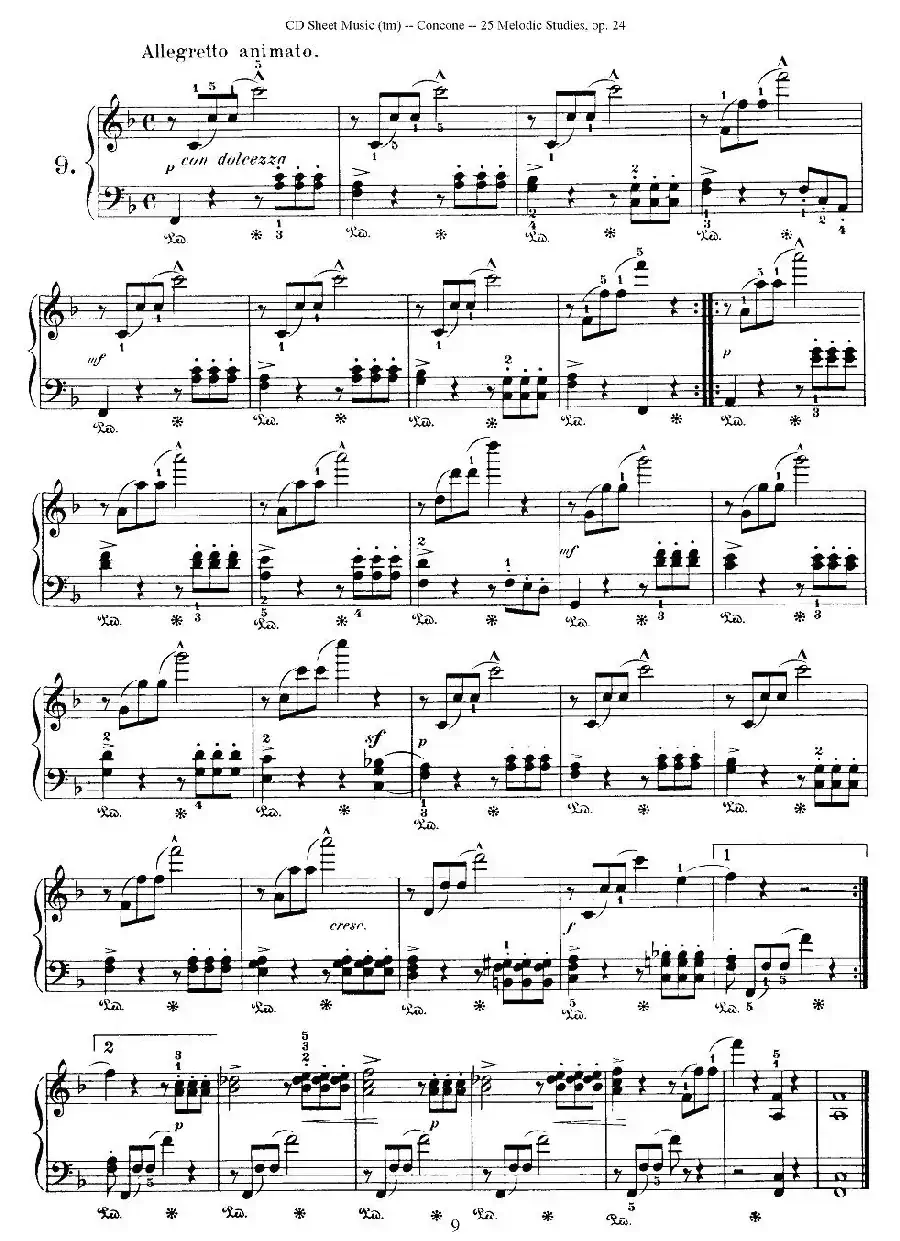 Concone - 25 Melodic Studies easy and progressive（6—10）