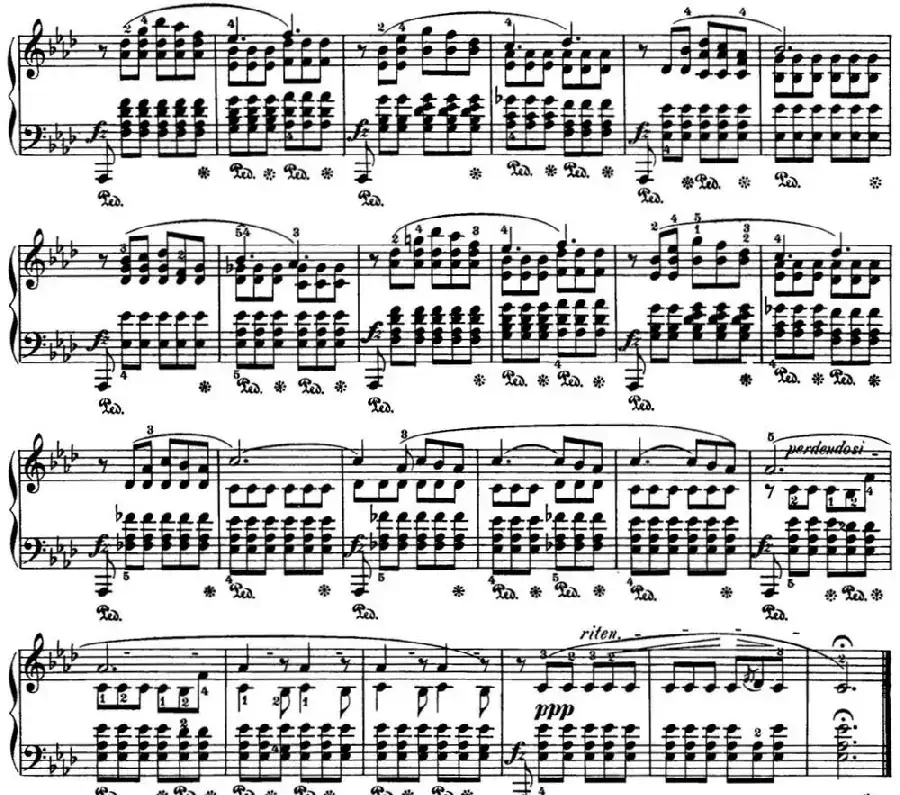 肖邦 24首钢琴前奏曲 Op.28 No.17 降A大调