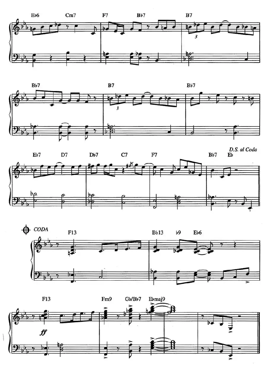 The Late Late Show（爵士钢琴酒吧独奏钢琴谱）