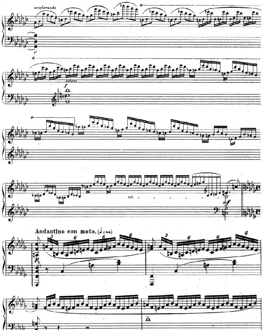 拉赫玛尼诺夫 音乐瞬间 Op.16 No.1 降b小调