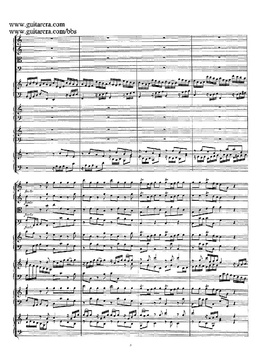 为四架古钢琴而作的a小调协奏曲 BWV 1065（总谱）