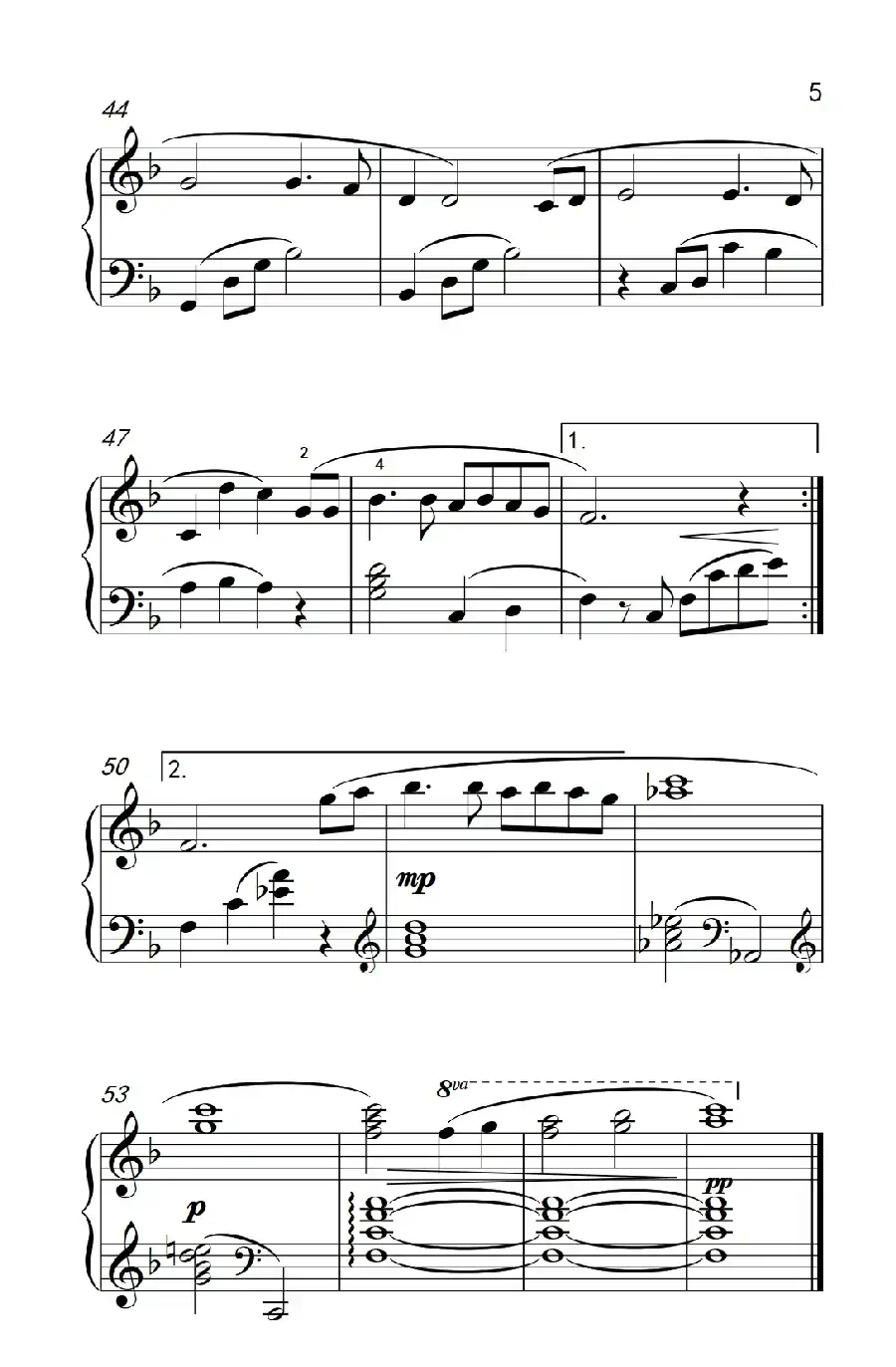 同一首歌（约翰·汤普森 成人钢琴教程 第三册）