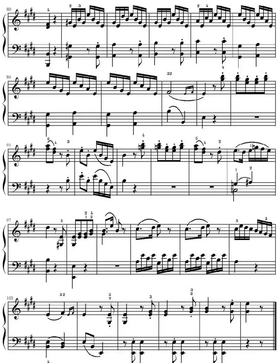 E大调奏鸣曲第三乐章