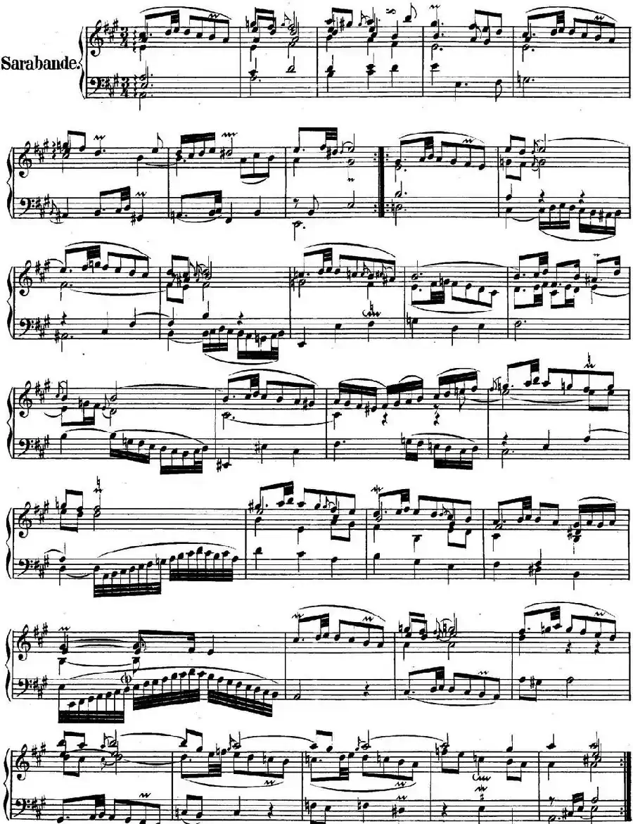 英国组曲No.1 巴赫 A大调 1st Suite BWV 806