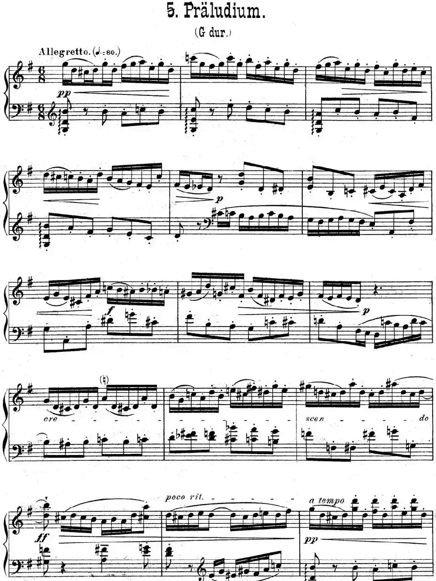 6 Preludes and Fugues Op.99（6首前奏曲与赋格·5）