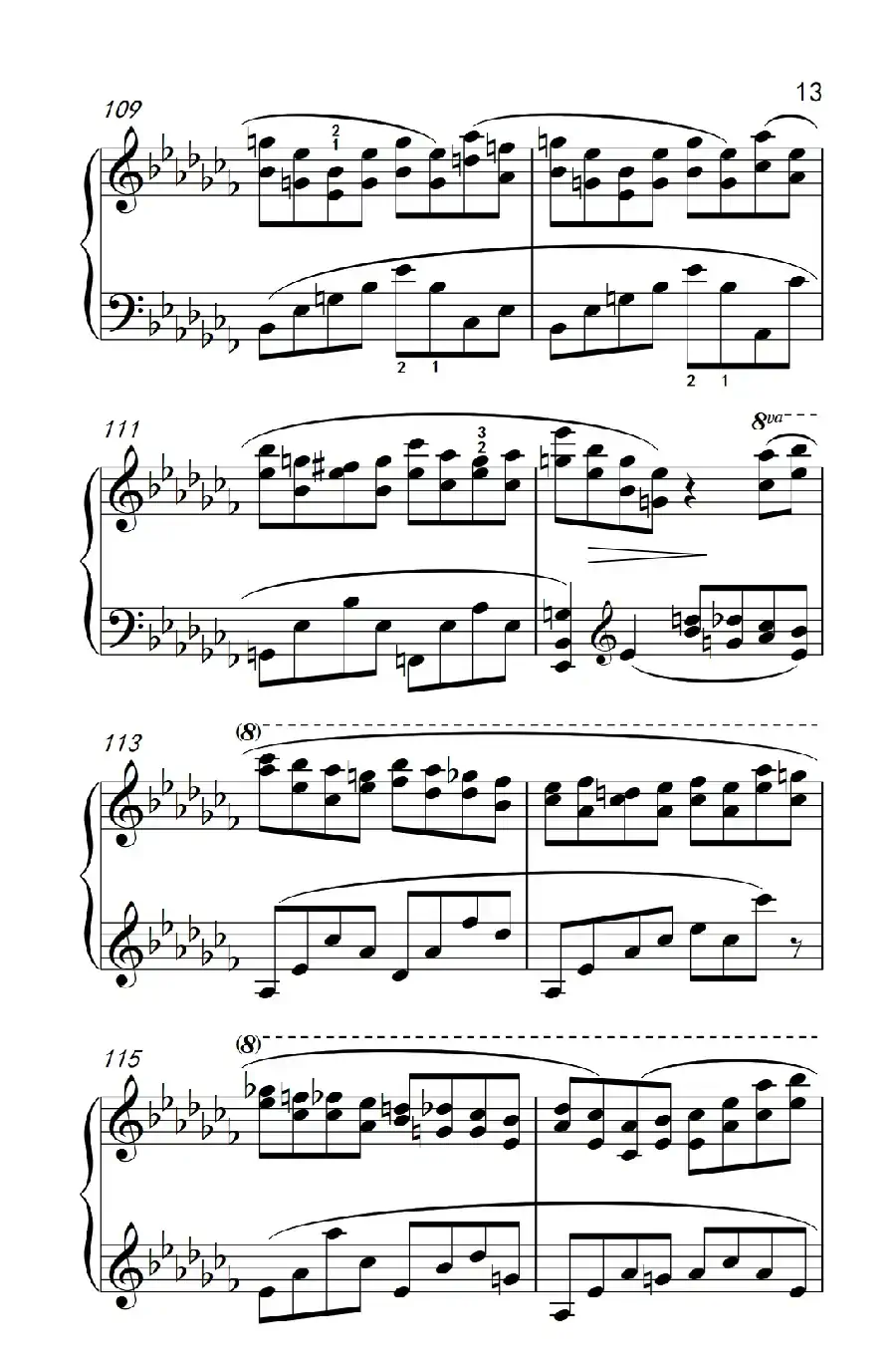 莫什科夫斯基 钢琴练习曲（第十三首）