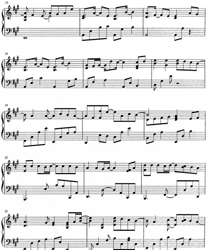 流行歌曲改编的钢琴曲：右手边