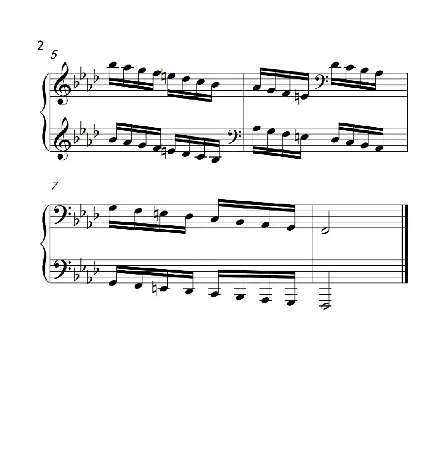 第五级 f小调音阶(中国音乐学院钢琴考级作品1~6级)