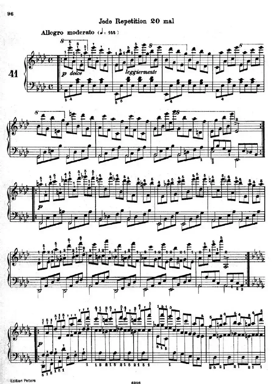 School of the Virtuoso Op.365（60首钢琴高级练习曲·41）