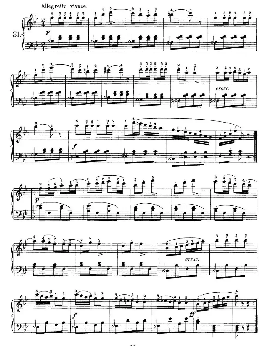 One Hundred and Ten Easy and Progressive Exercises Op.453（车尔尼110首简易练习曲 31——40）