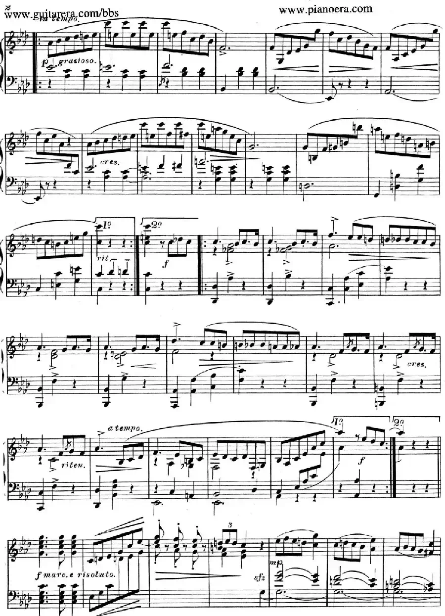 Valse Brillante in A Flat Major（降A大调华丽圆舞曲）