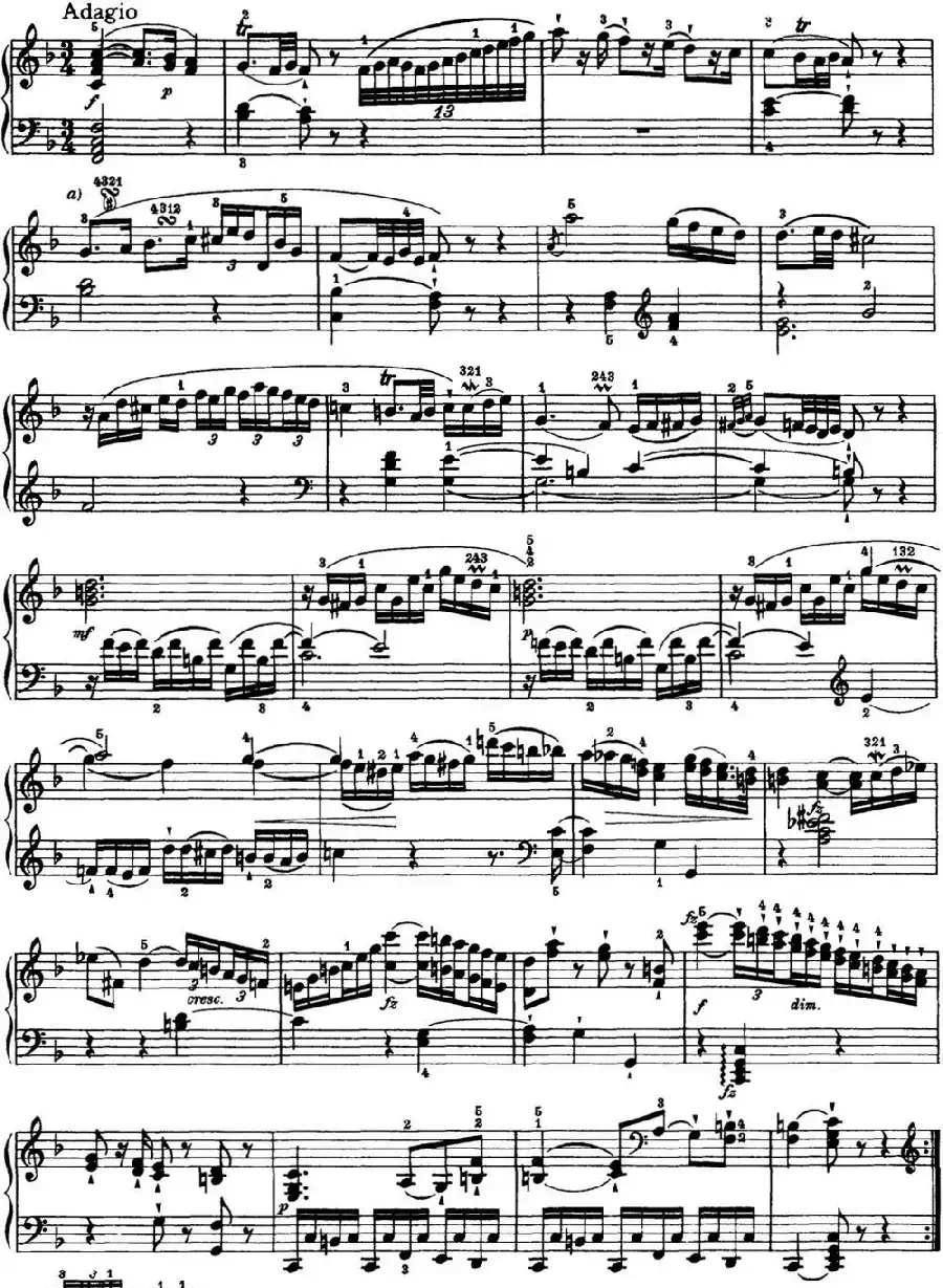 海顿 钢琴奏鸣曲 Hob XVI 21 in C major