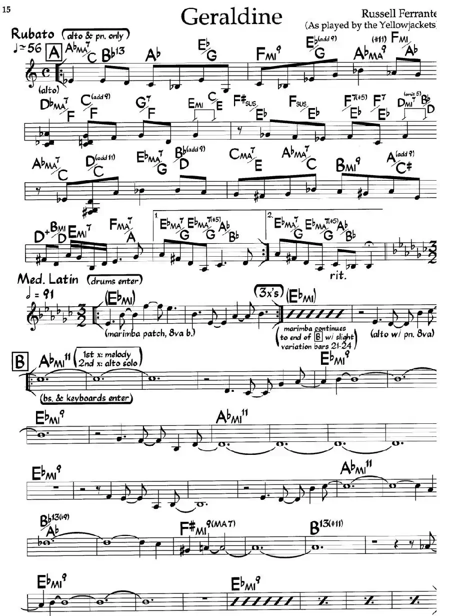 Geraldine（杰拉尔丁）（爵士钢琴曲）