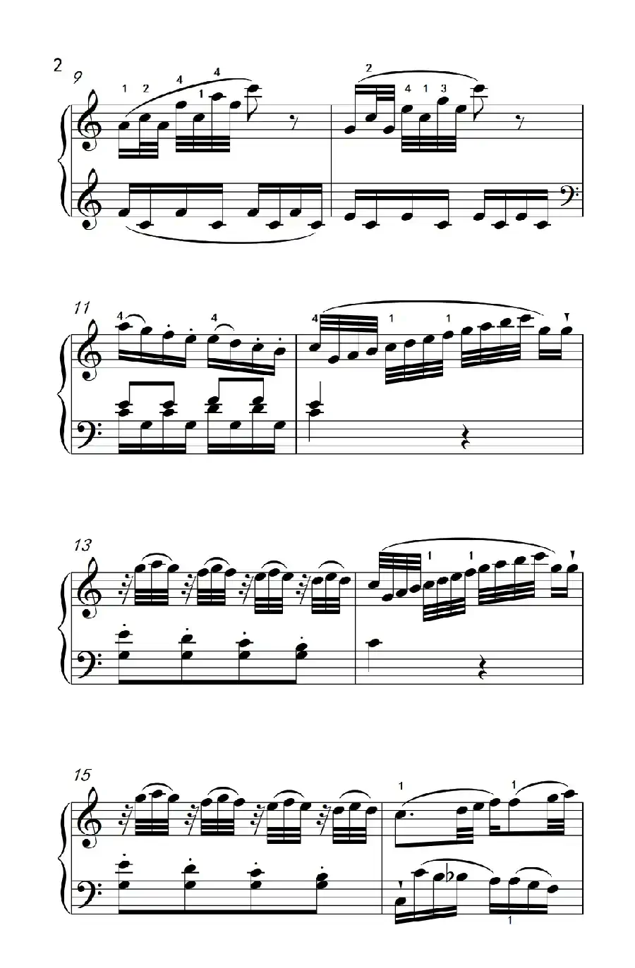 第八级1.C大调奏鸣曲 第一乐章 K.330（中央音乐学院 钢琴（业余）考级教程 7-9级）