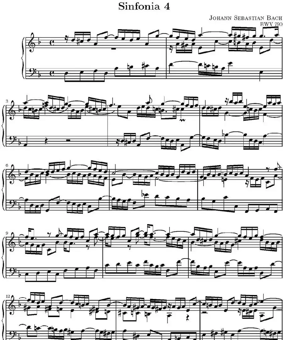 15首巴赫三部创意曲集（NO.4）