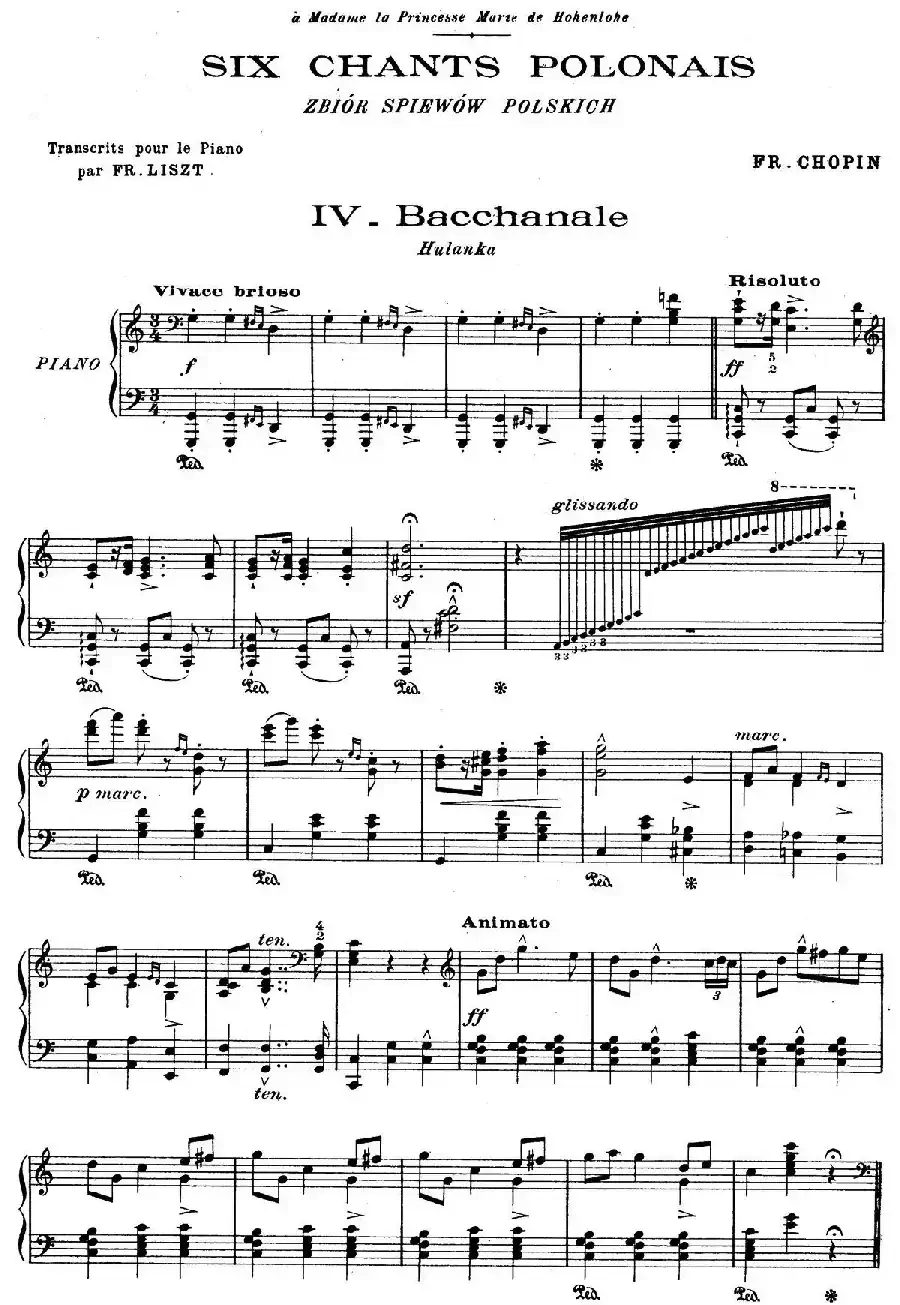 6 Chants Polonais S.480（6首波兰歌曲·Ⅳ）