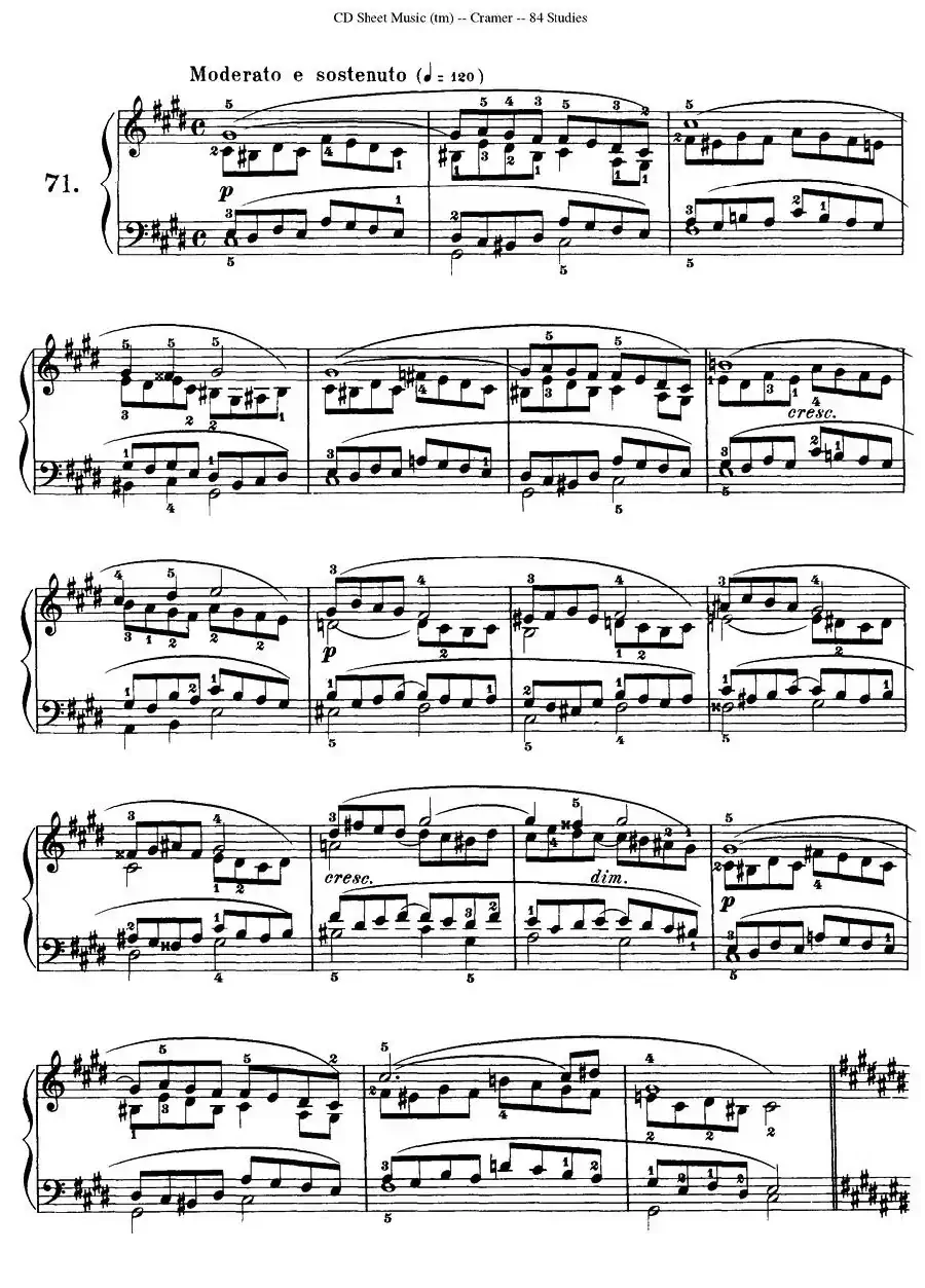 Cramer - 84 exercices（71—75）（克拉莫84首钢琴练习曲）