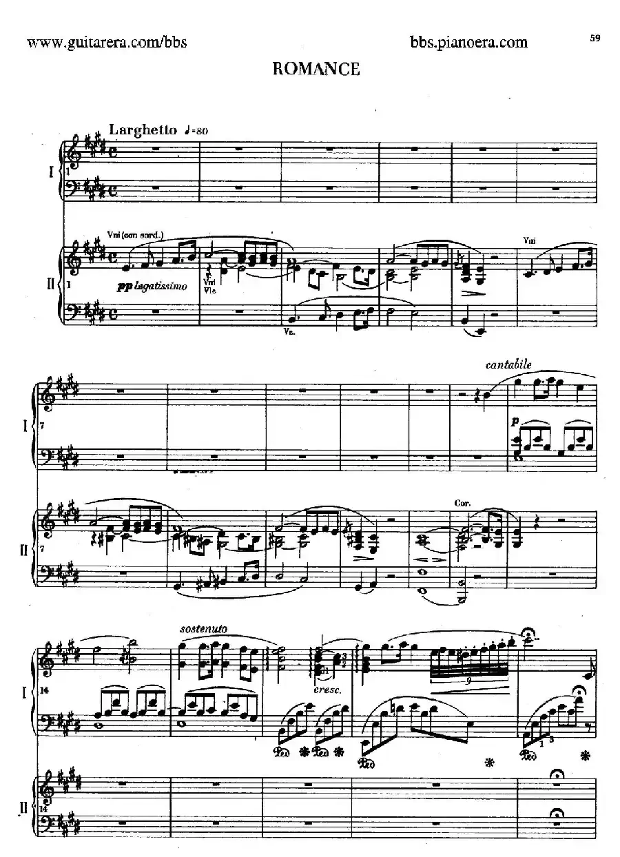 e小调第一钢琴协奏曲 Op.11（双钢琴版·第二乐章）