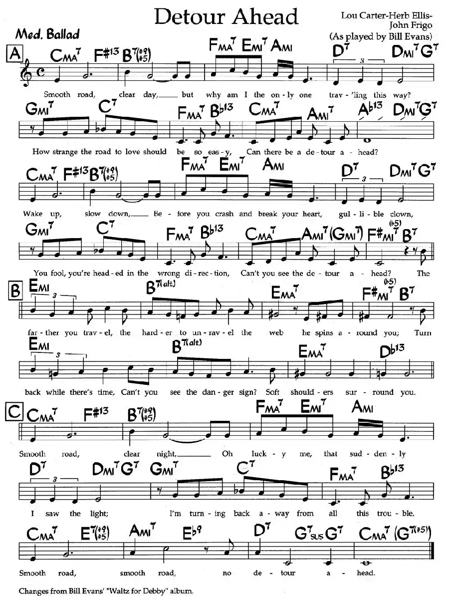 Detour Ahead(爵士钢琴曲)