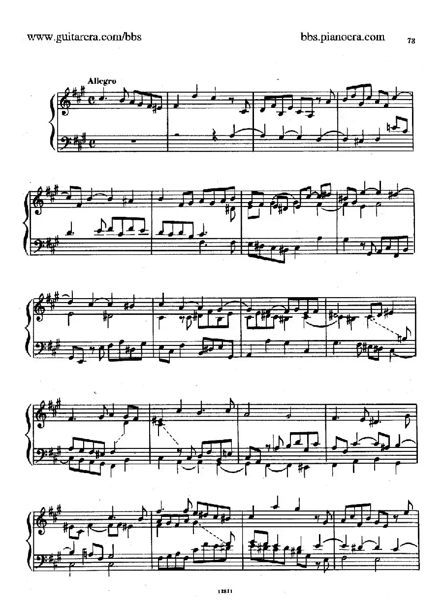 Suite No.6 in f-sharp Minor HWV 431（升f小调第六组曲）