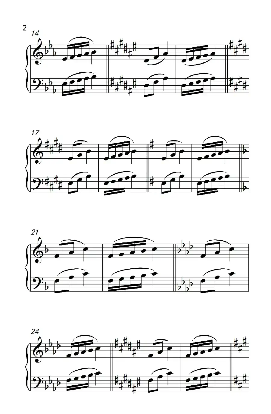 七.五指原位移调练习26(1)(儿童钢琴手指练习 1)