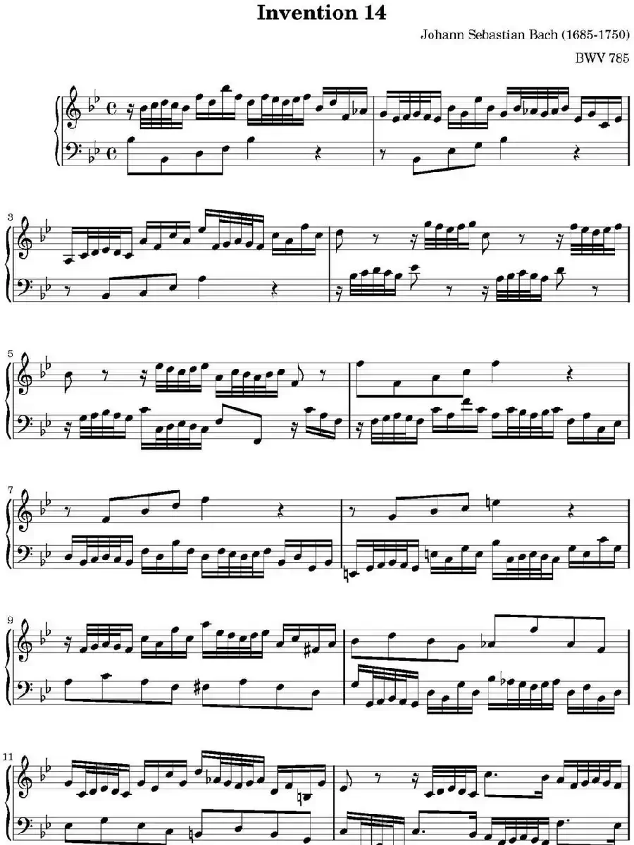 15首巴赫二部创意曲集(NO.14)