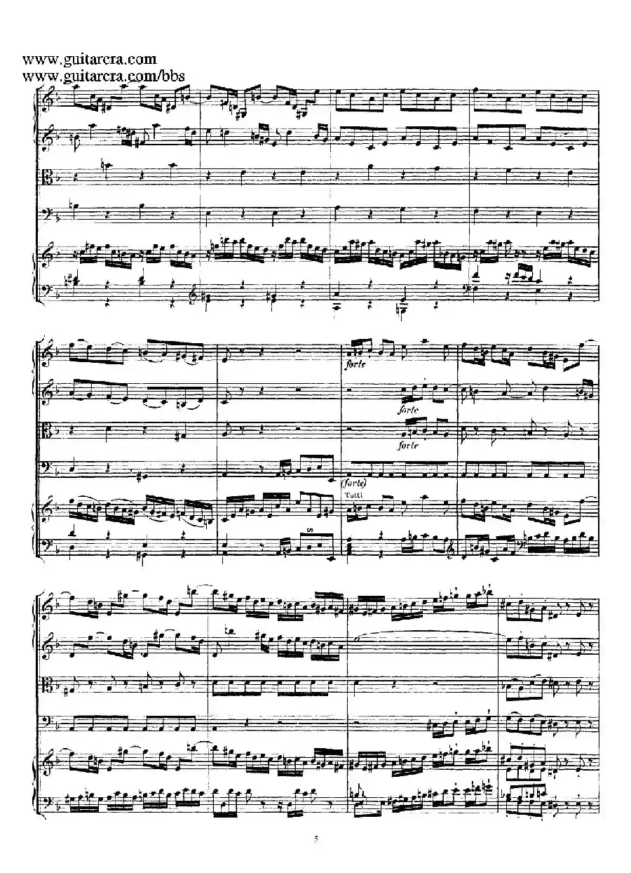 d小调第一号古钢琴协奏曲 BWV 1052（总谱）