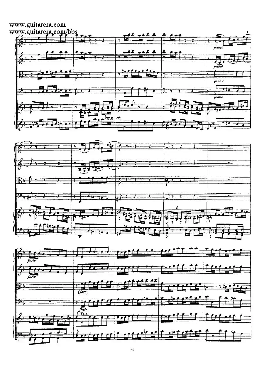 d小调第一号古钢琴协奏曲 BWV 1052（总谱）