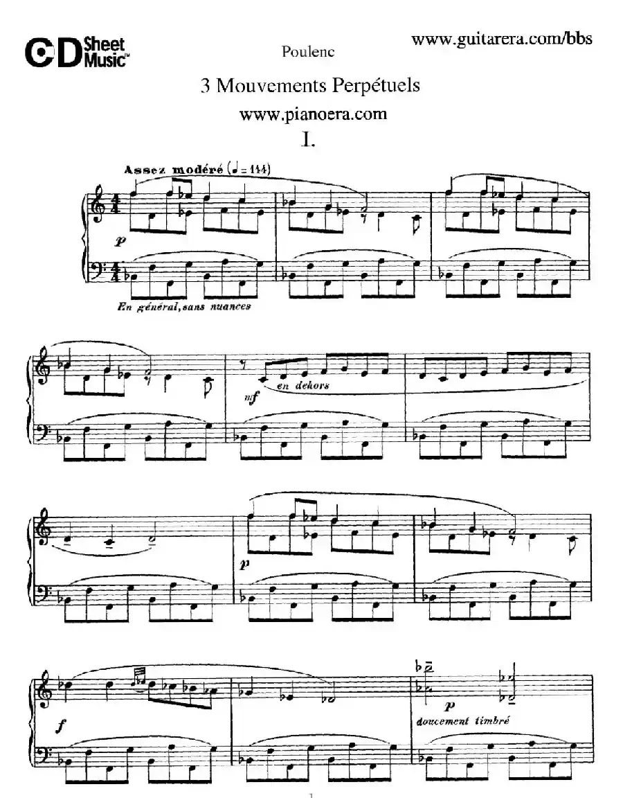 Trois Mouvements Perpetuel（3首无穷动·1）