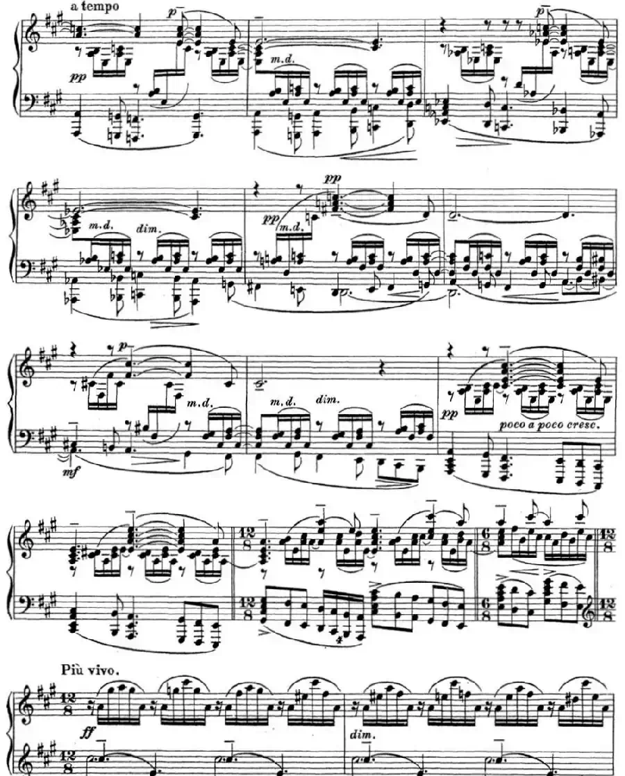 拉赫玛尼诺夫 钢琴前奏曲20 A大调 Op.32 No.9