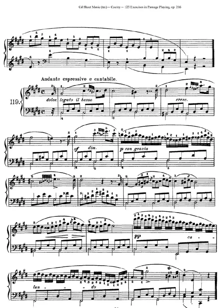 125 Exercises in Passage Playing Op.261（车尔尼125首钢琴短乐句练习曲（112——125））