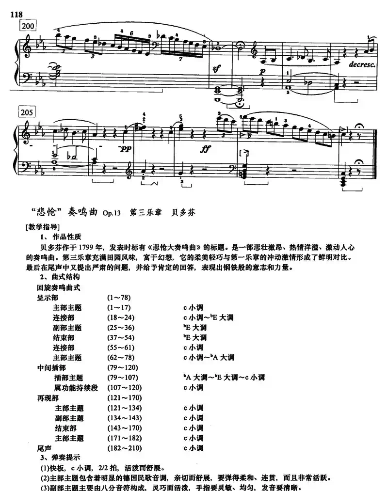 “悲怆”奏鸣曲Op.13（第三乐章）