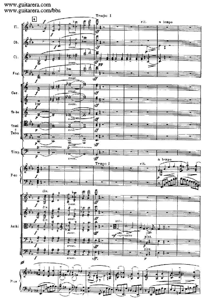c小调第二钢琴协奏曲 Op.18（第一乐章总谱·P10——18）