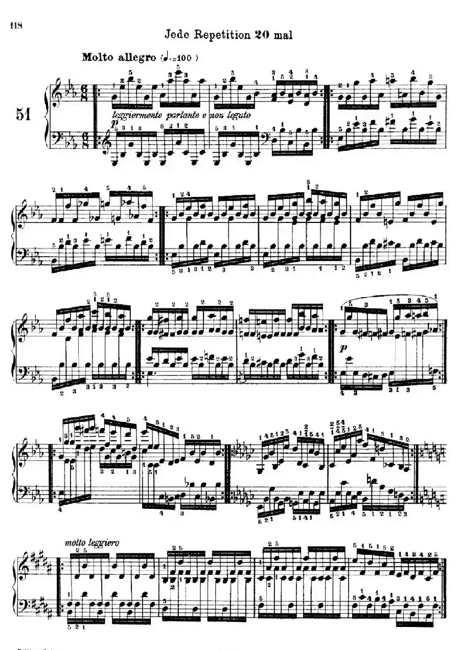 School of the Virtuoso Op.365（60首钢琴高级练习曲·51）