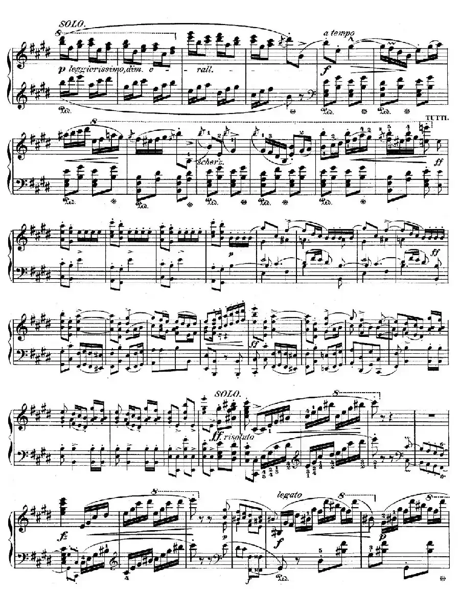 e小调第一钢琴协奏曲 Op.11（（钢琴独奏版·第三乐章）
