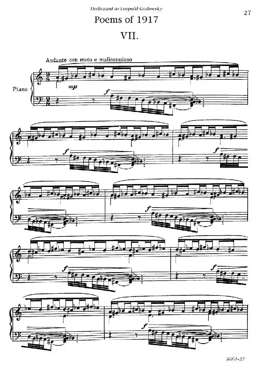 Poems of 1917 Op.41（1917之诗 7. 战场背后的歌谣）