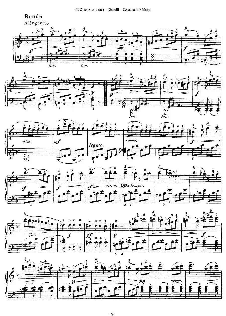 4 Piano Sonatinas（4首钢琴小奏鸣曲）（Op.151 No.3）