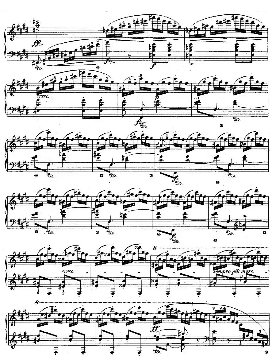 e小调第一钢琴协奏曲 Op.11（（钢琴独奏版·第三乐章）