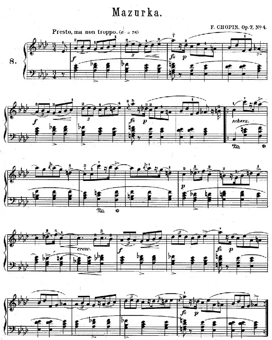 Mazurkas Op.7（5首玛祖卡舞曲·4）