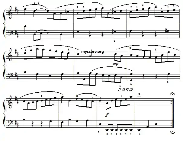 巴赫初级钢琴曲之十三：进行曲