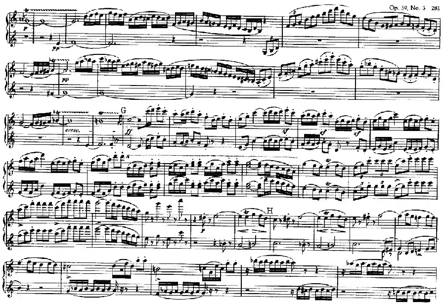 String Quartet No.9 in C Major Op.59-3 - 4 Hands（C大调第九弦乐四重奏·四手联弹）