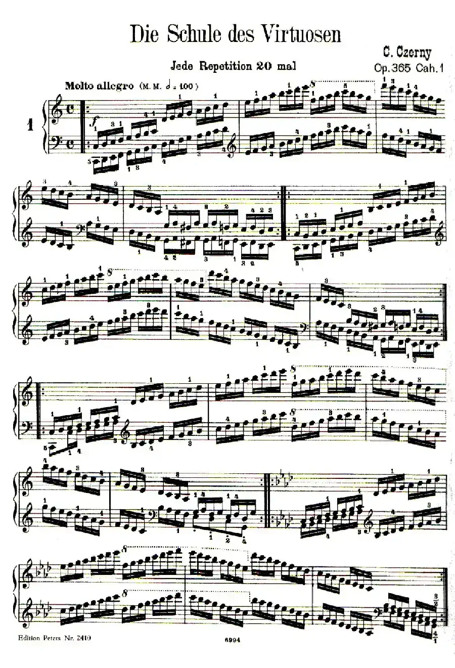 School of the Virtuoso Op.365（60首钢琴高级练习曲·1）