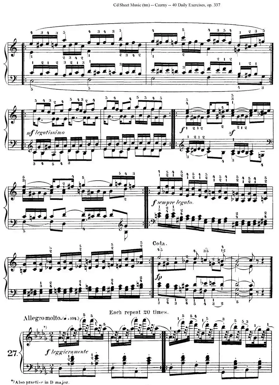 Czerny - 40 Daily Exerci Op.337（25—30）（40首日常训练曲）