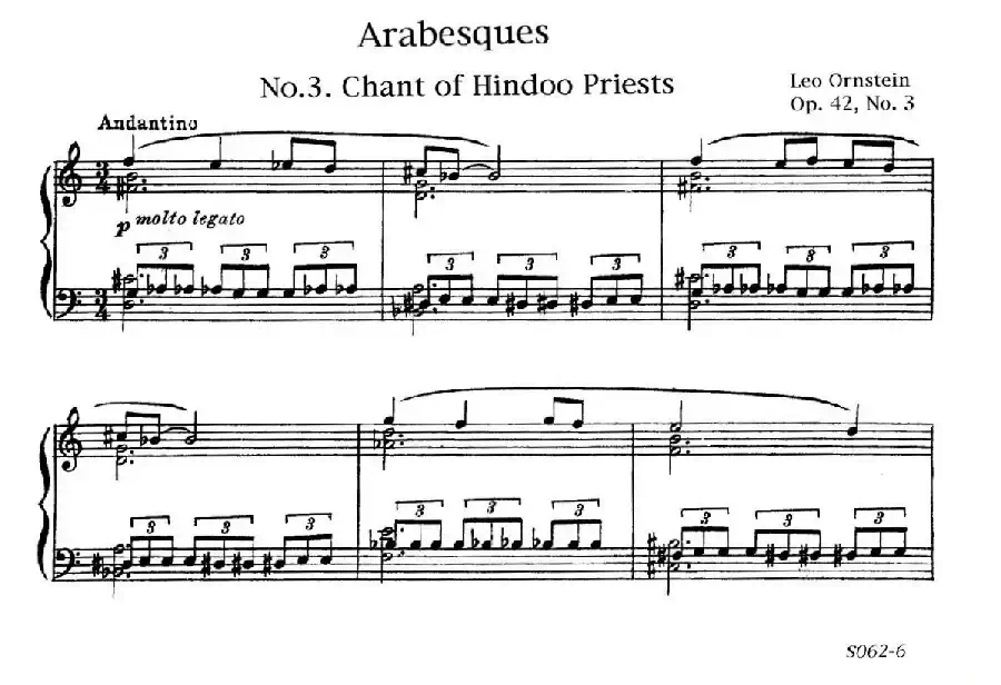Arabesques Op.42（阿拉伯风格曲 3. 印度祭司之歌）