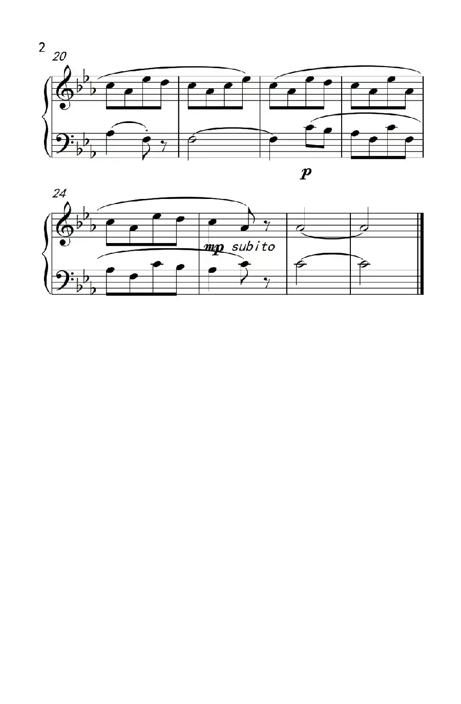 沉思（巴托克 小宇宙 钢琴教程 2）