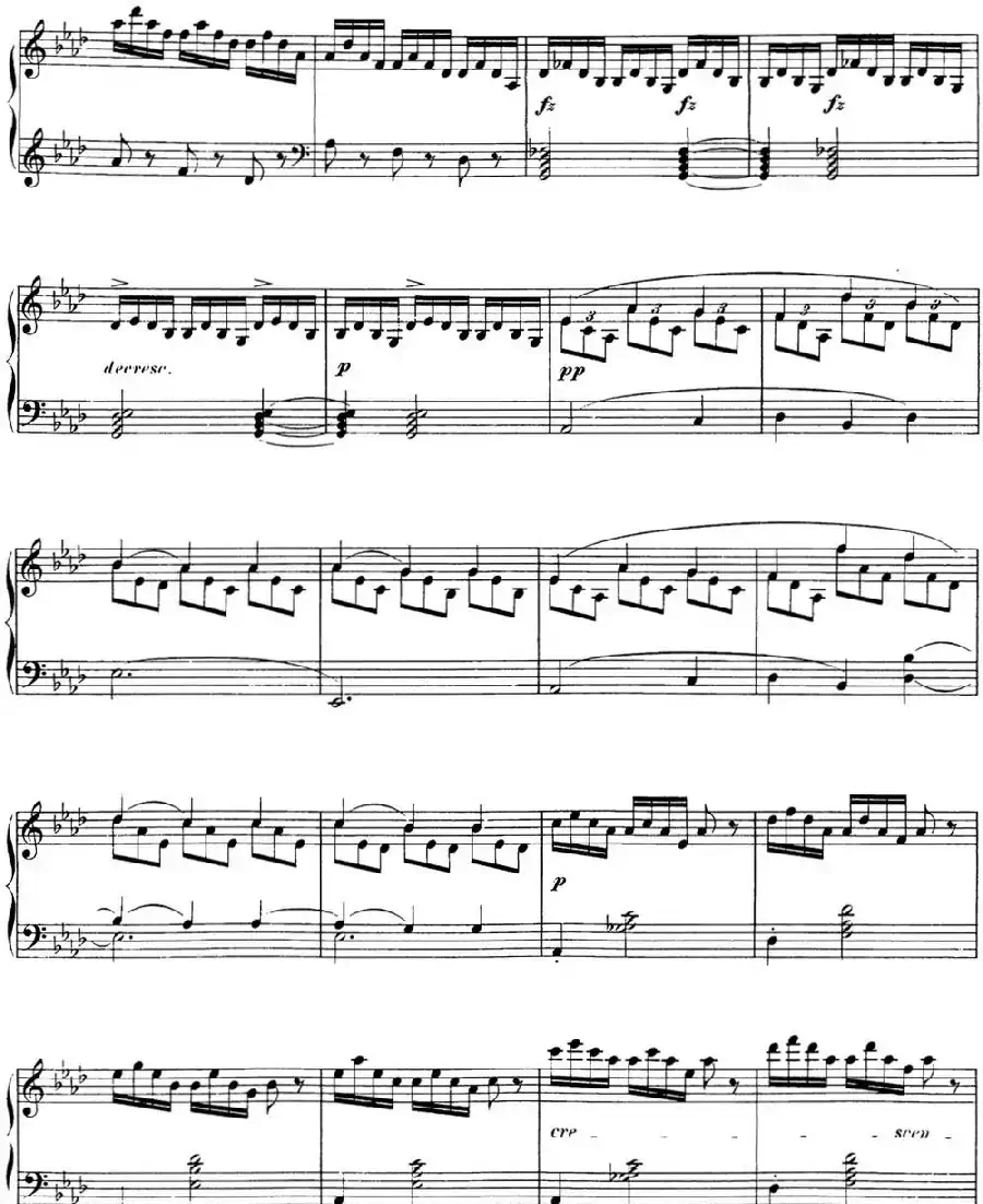 舒伯特降E大调即兴曲D.899，Op.90（NO.4）