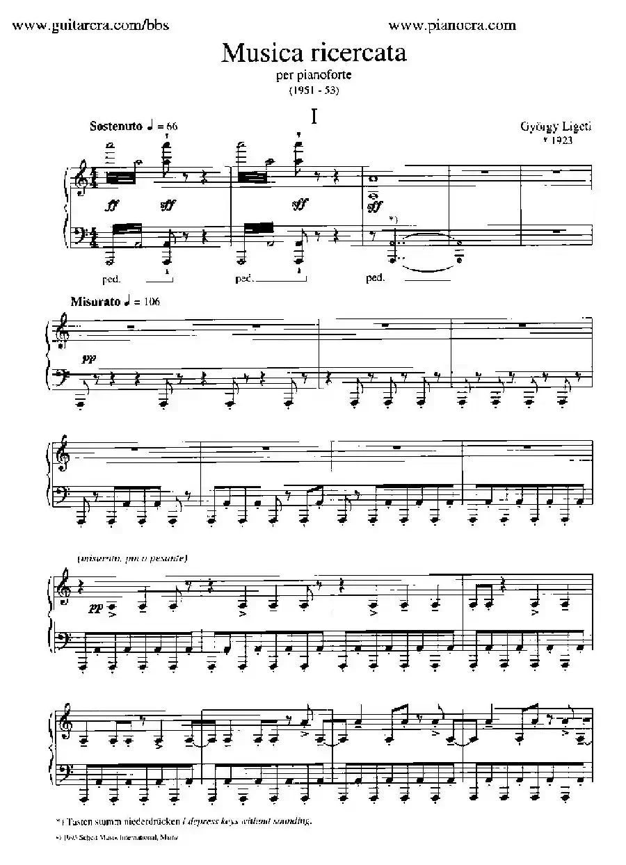 Musica Ricercata（音乐习作·1）