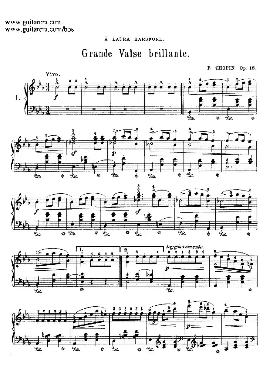 Grande Valse Brillante in E-flat Major Op.18 （降E大调华丽辉煌圆舞曲）