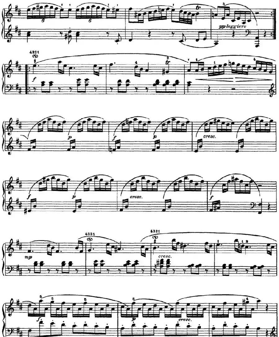 海顿 钢琴奏鸣曲 Hob XVI 4 Divertimento D major